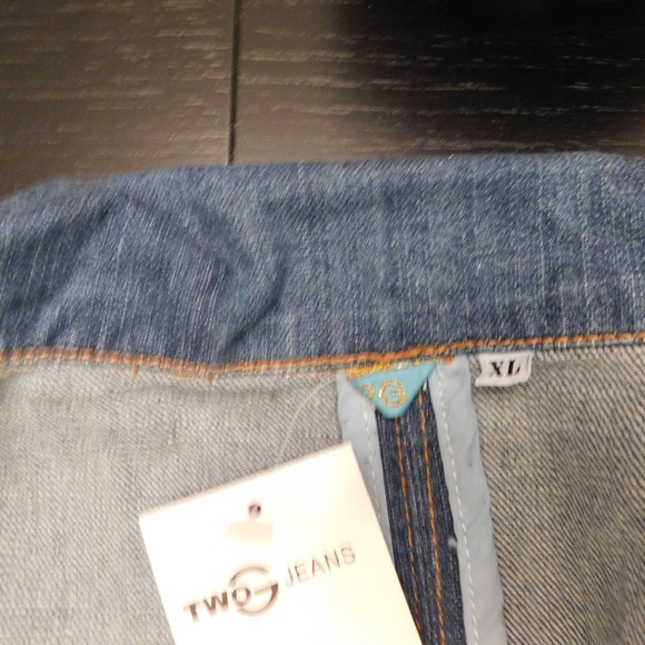 Distressed Denim Blazer - XL - BRAND NEW - Picture 8 of 8